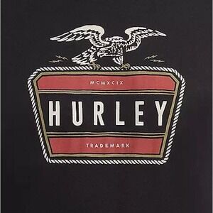 NEW MENS HURLEY SHORT SLEEVE CREWNECK GRAPHIC LOGO T-SHIRT SMALL BLACK
